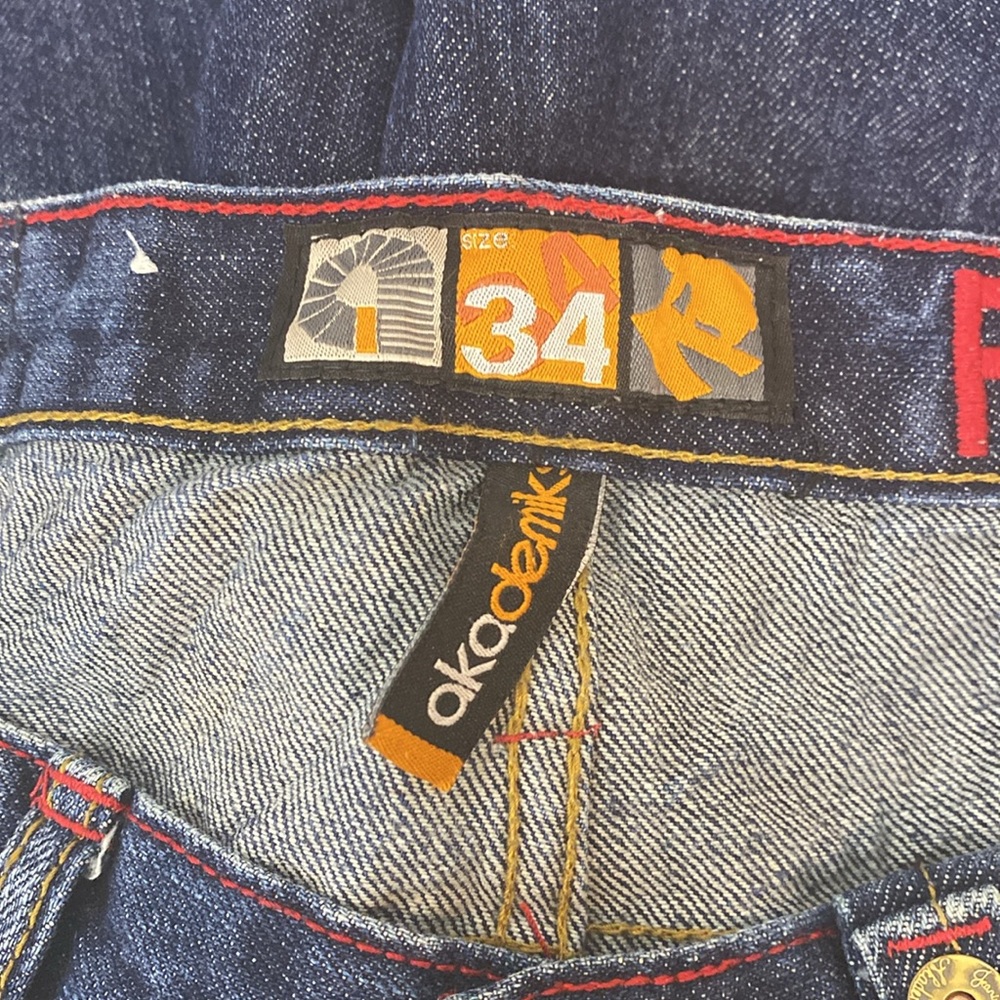 Baggy Akademiks Shorts • Native Warrior denim jorts 90s - 2000s jnco style - Picture 7 of 14